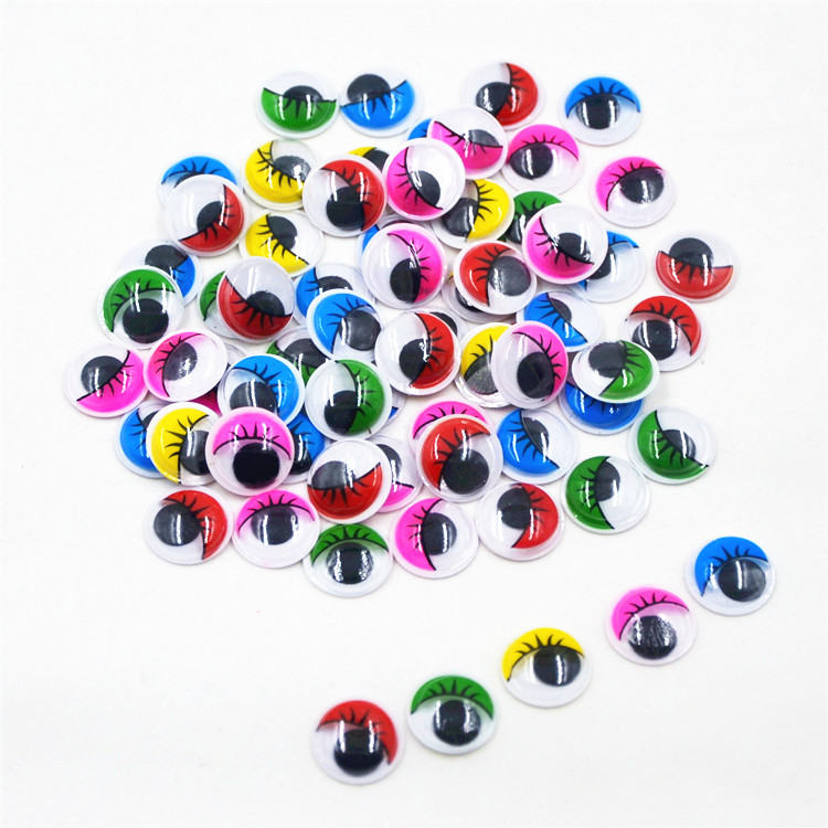 Venta directa de fábrica actividad de la banda de ojos adhesivo al por mayor DIY accesorios de juguete negro y blanco color pestañas animal bead pegatinas