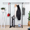 Simple stainless steel single -shot drying rack folding home wardrobe telescopic washing and landing floor single -shot drying rack