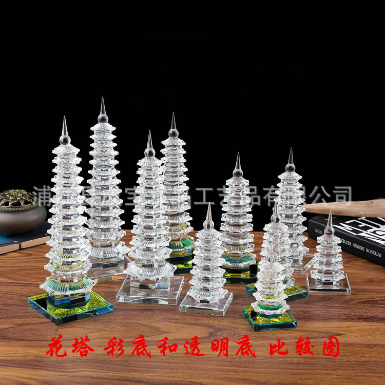 Wholesale Thirteen-Story Crystal Wenchang Tower Ornaments, Seven-Story, Nine-Story and Eleven-Story White Crystal Wenchang Tower