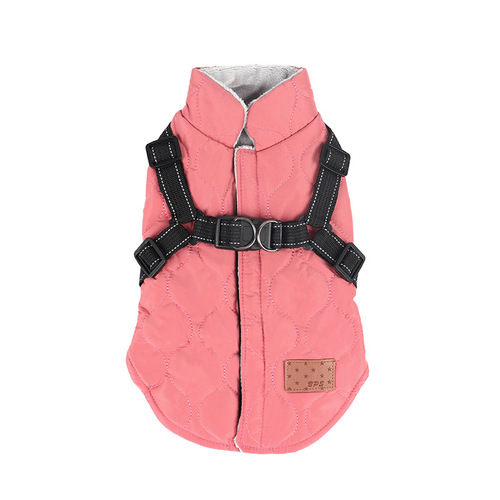 New cross-border pet dog clothes, autumn and winter dog clothes, thickened cotton clothes, two-legged small dog vest traction manufacturer