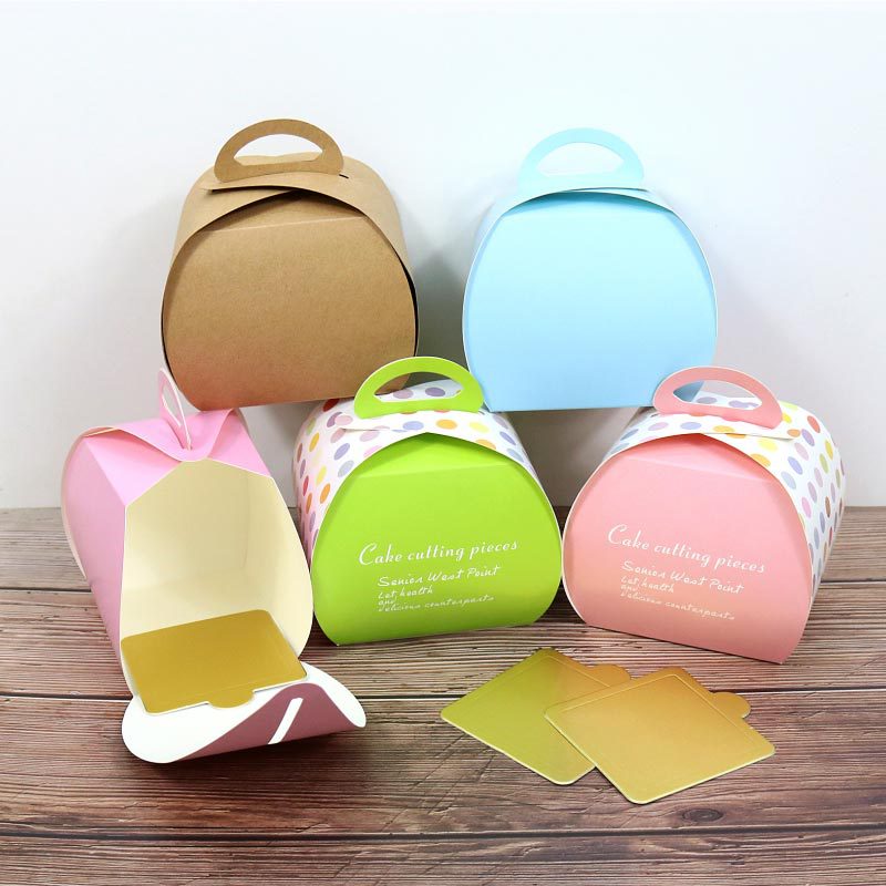 现货工厂批发烘焙包装盒小号手提慕斯蛋糕纸盒西点糖果饼干打包盒