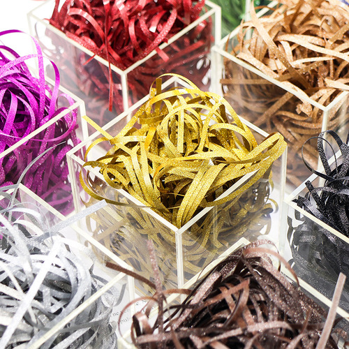 [Raffia Glitter Silk by Jin] Manufacturer wholesale glitter plastic wire birthday gift box decorative filler