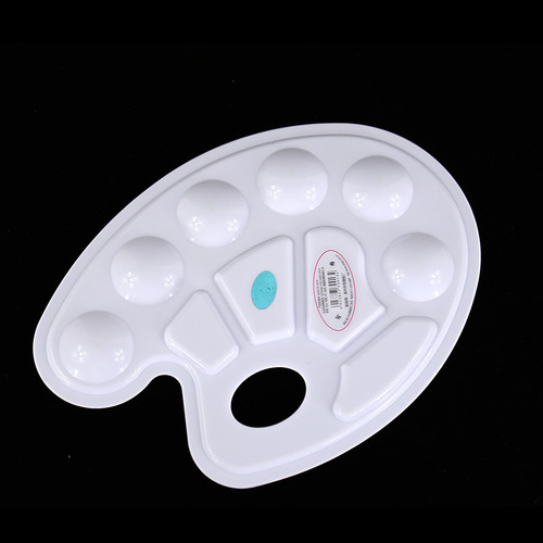 Zhongsheng Art Supplies 6-Hole Elliptical Plastic Palette Watercolor Palette Palette Dish Art Supplies