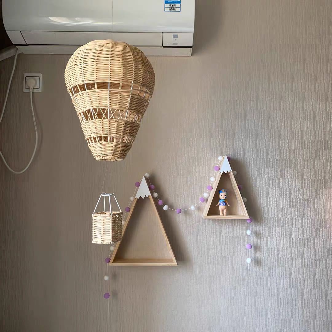 Nordic ins ratán tejido a mano globo de aire caliente habitación de los niños educación preescolar lugar Institución de fotografía suministros de decoración del hogar