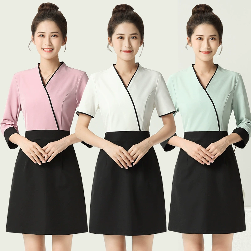 Платье для красоты и бодибилдинга Весна и осень Новое здоровье ванна для ног массаж техник одежда салон красоты Рабочая одежда женщины