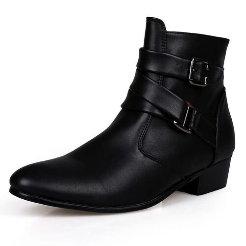 Men's leather boots, men's high-top Martin boots, British business pointed casual men's boots, large size, 512