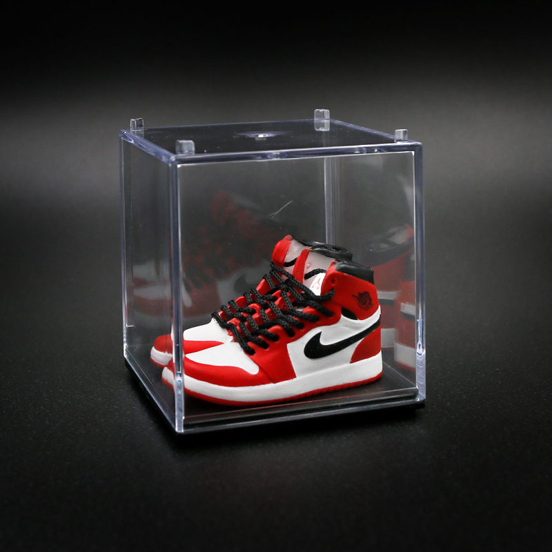 AJ zapatos de baloncesto zapatos de moda mini modelo tridimensional dedo del pie rojo y negro decoración del coche decoración de la torta modelo de zapato hecho a mano