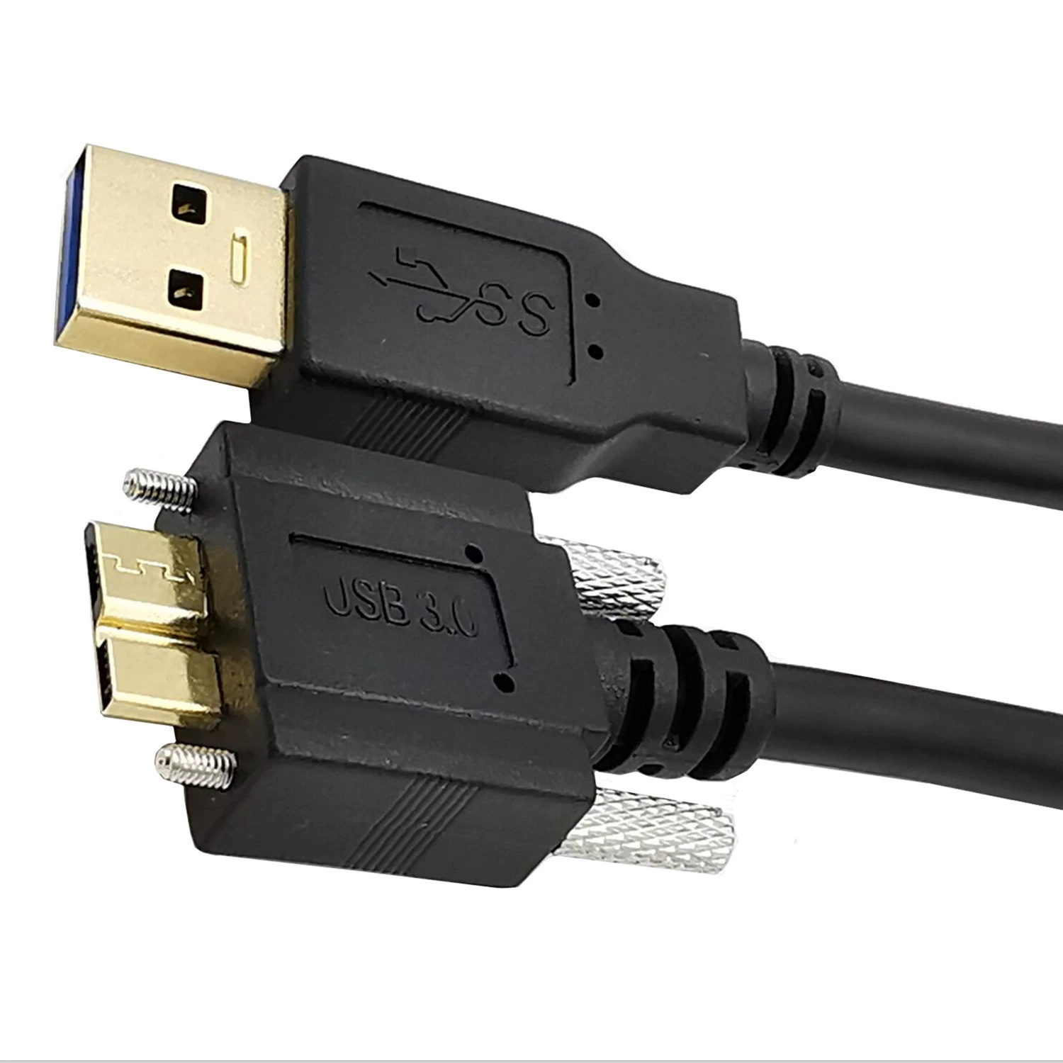 Gold -plated 3.0 industrial camera hard disk box player USB AM to Micro B with a fixed screw data cable