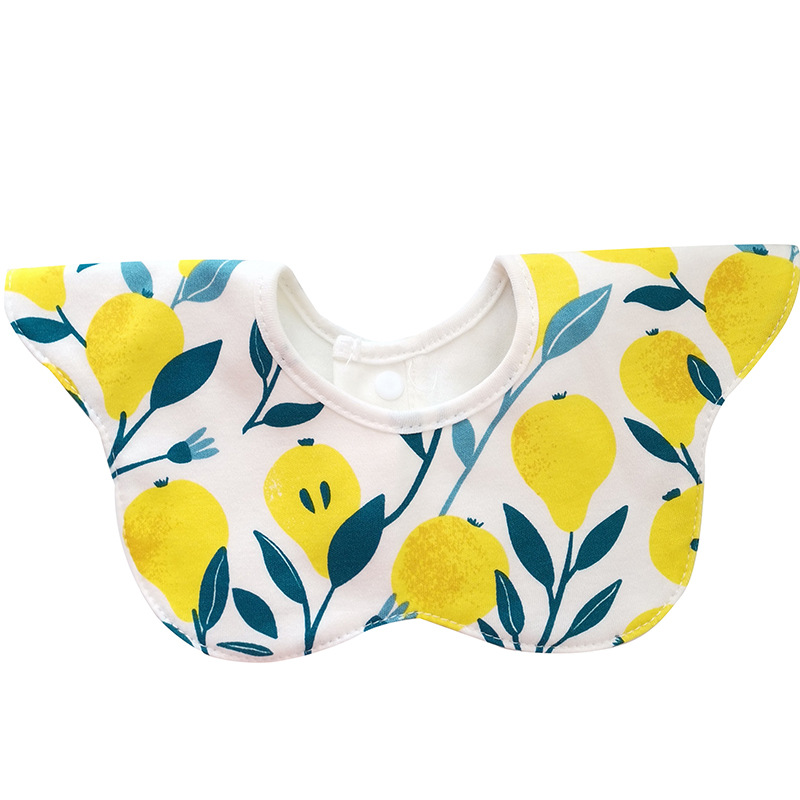 Bebé recién nacido otoño e invierno nuevo estilo flor saliva toalla algodón bebé impermeable escupir babero 360 grados rotación