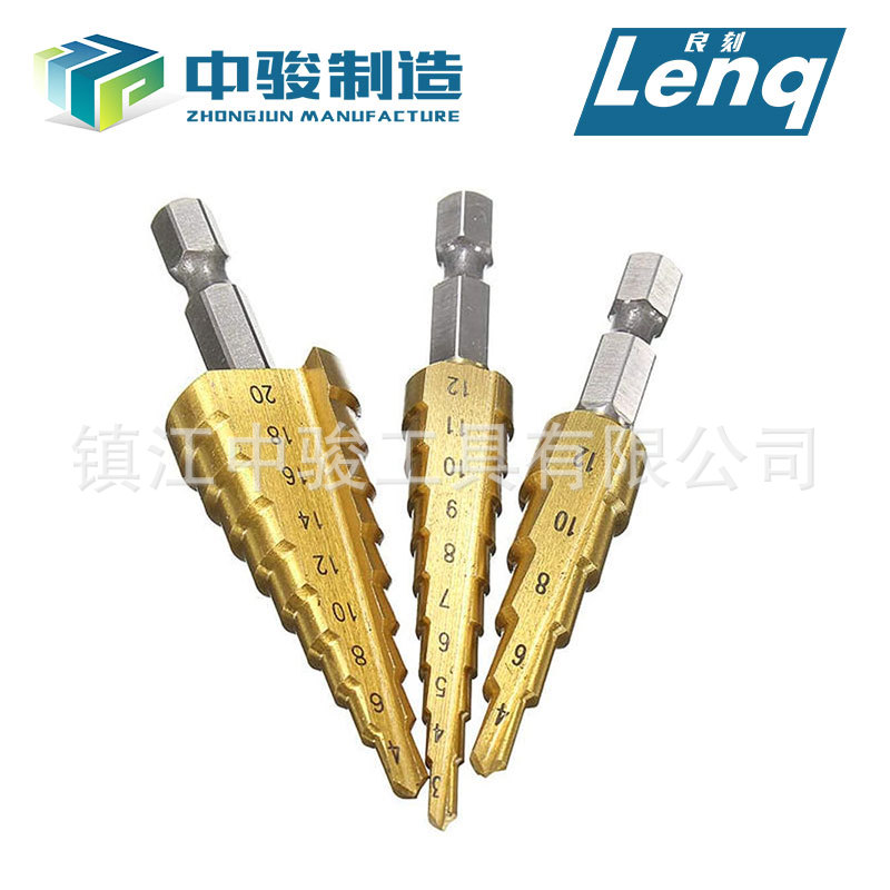 Métrica pequeña 3PC pagoda broca 3-12/4-12/4-20 bolsa hexagonal mango recto ranura paso taladro traje