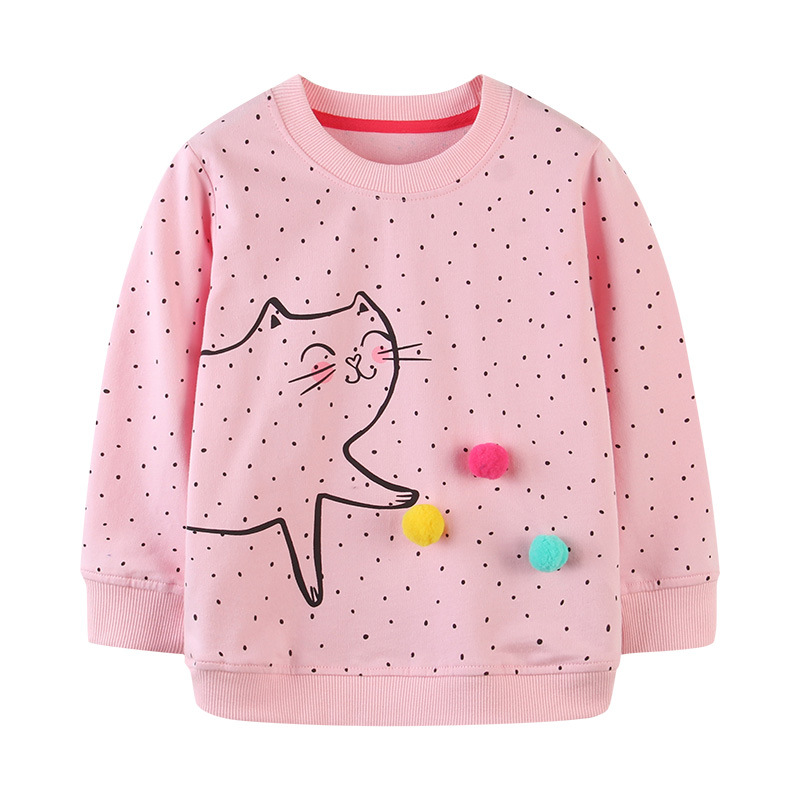 Suministro transfronterizo de nuevos productos de otoño suéteres infantiles estilo europeo y americano chicas de manga larga impresas blusa de cuello redondo nuevo otoño