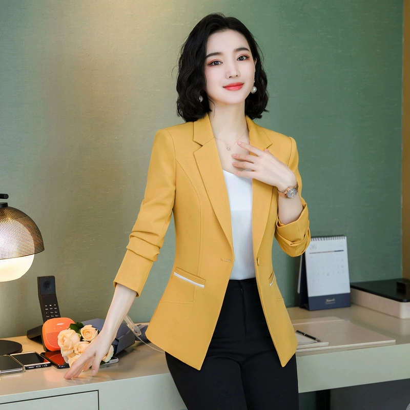 Autumn black classic suit jacket, Korean style