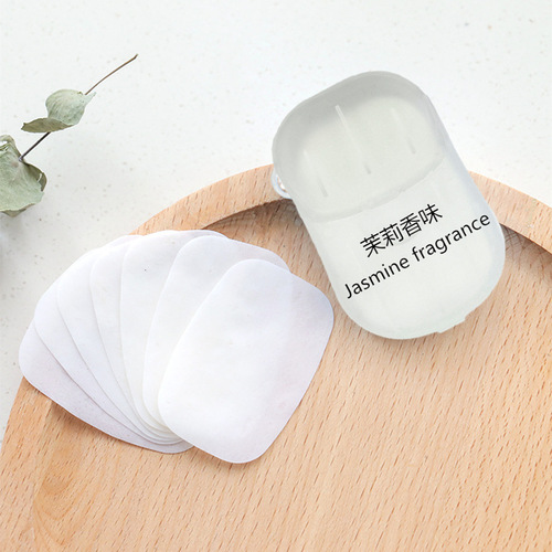Portable Outdoor Soap Sheet Soap Paper Disposable Soap Sheets Hotel Travel Clear Box Disinfectant 20 Pack