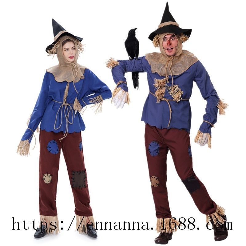 New Halloween cosplay Wizard of Oz cosplay Men and Women Scarecrow Performance Costumes Wholesale