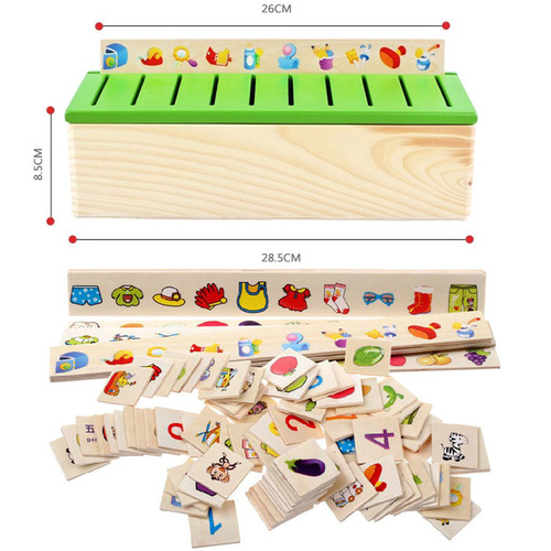 Montessori early education teaching aids, children's knowledge classification box, learning mathematical shape distribution pairs, baby educational toys