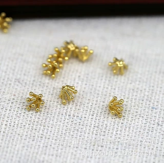 洪兴DIY饰品铜24k金保色4*5MM花心手工材料发簪配件B1073