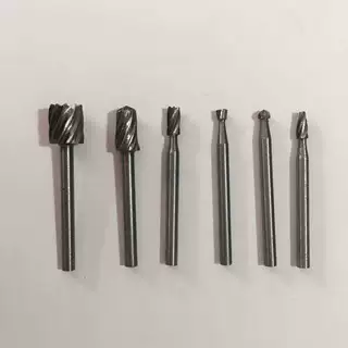 6件套木用高速钢旋转锉木工铣刀木头雕刻 刻花刀6PC电磨配件DIY