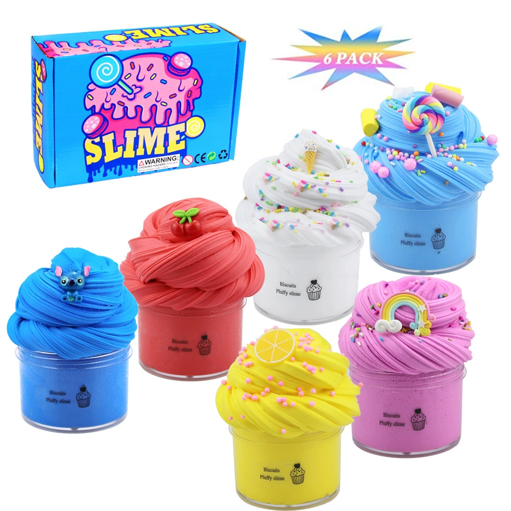AMZ 6PACK Fruit Cake Slime Kit 6 -color cotton mud crystal mud manufacturer wholesale
