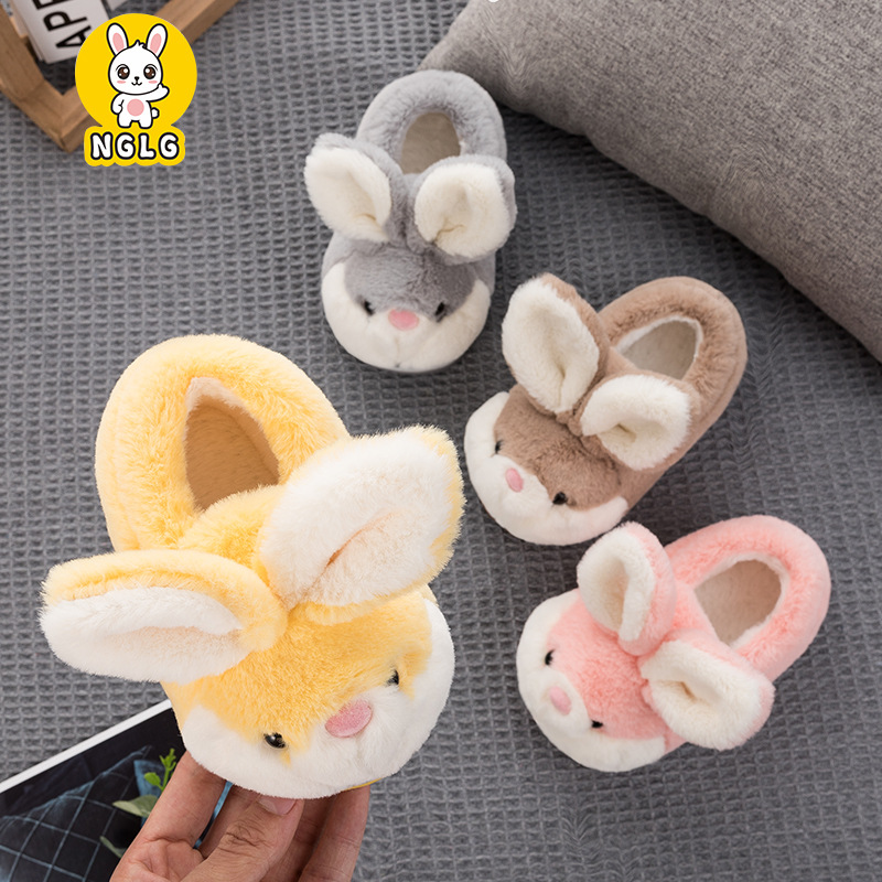 Woman Lady Plush Velvet Closed-Toe Adjustable Spring Autumn Bedroom Warm Soft Breathable Machine Washable House Shoes_voghion.com