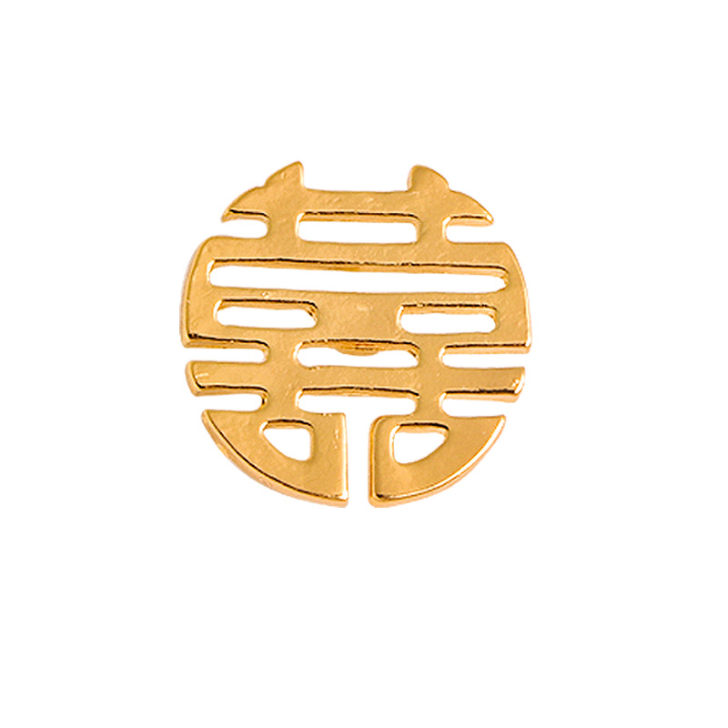 Doble Xi carácter broche redondo boda amor insignia collar hebilla joyería novio novia broche de boda accesorios de la boda