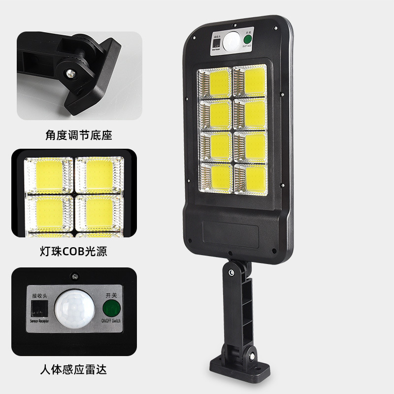 Lámpara de calle solar al aire libre inducción patio lámpara de pared inteligente con control remoto lámpara de pared al aire libre puesto lámpara de mercado nocturno