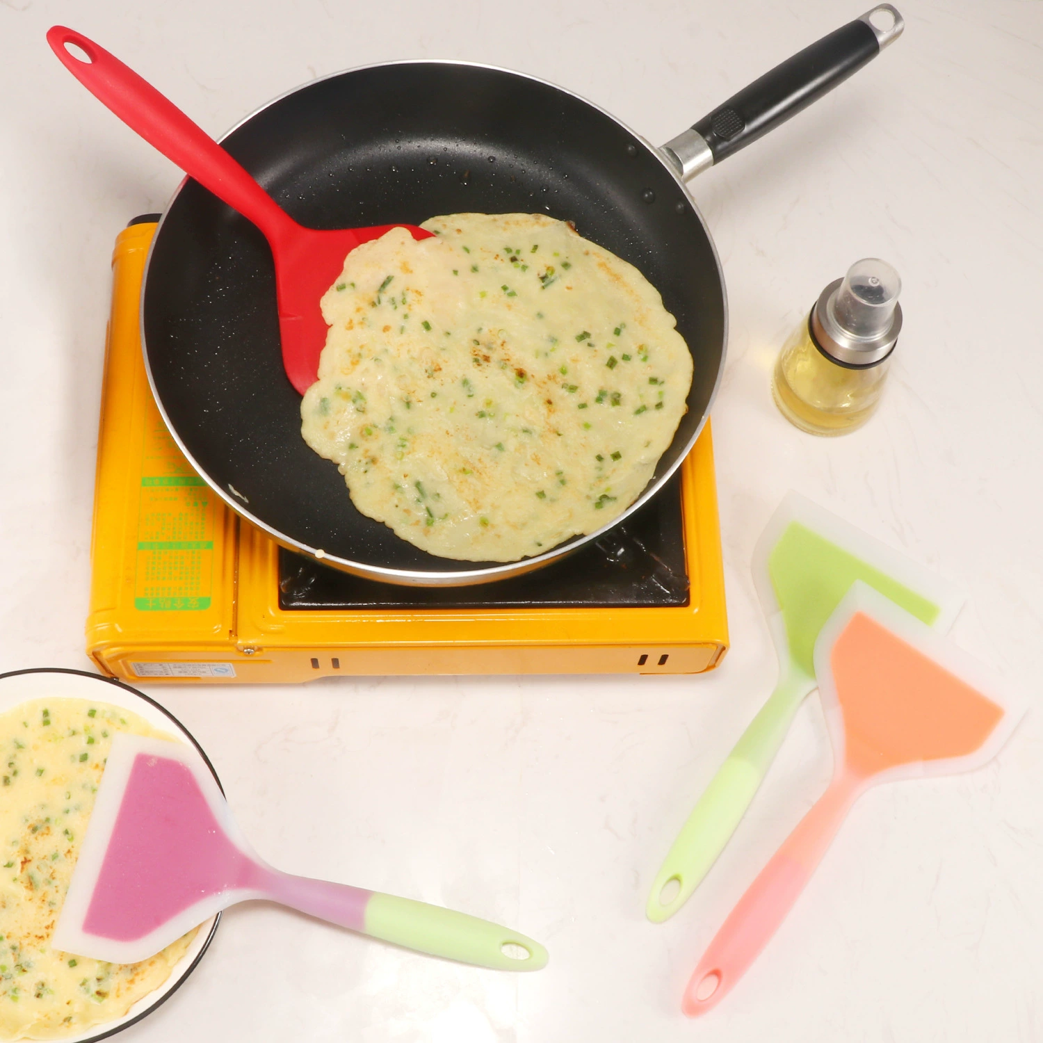 Spot Jade -roasted silicone spatula wide -mouth pizza steak non -stick pot silicone spatula panca cake silicone shovel