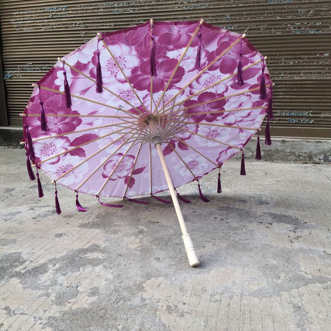 Hanfu fotografía apoyos paraguas artesanía clásica paraguas de papel engrasado Paraguas de baile de estilo chino paraguas de borla de estilo antiguo traje antiguo