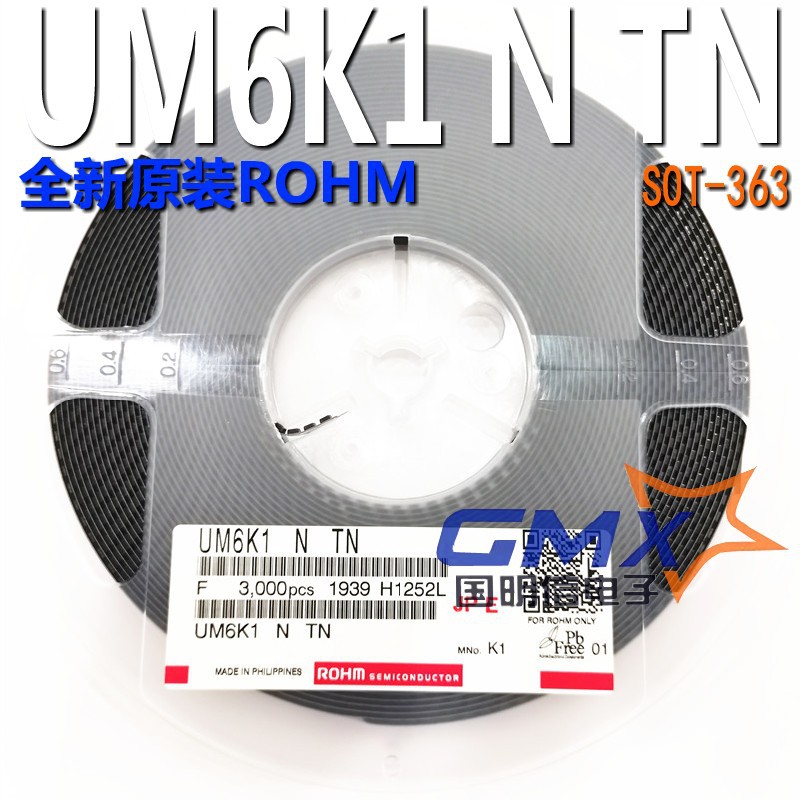 UM6K1NTN  SOT-363 丝印K1  UM6K1N 复合MOS  ROHM/罗姆