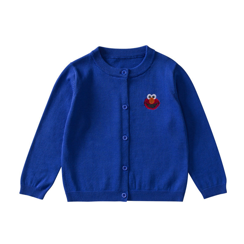 Children's Knitted Knitwear New 2025 Spring & Fall Kidsren's Knitwear Cardigan Round Neck Embroidered Cartoon Cotton Knitted Baby Knitwear