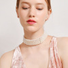 Accessory, necklace from pearl, choker, chain for key bag , European style, wholesale