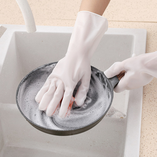 Multifunctional Finger Brush Kitchen Housework Waterproof Pet Hair Cleaning Laundry Rubber Floor Stall Wholesale Dishwashing Gloves