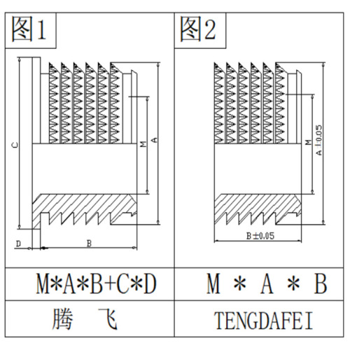 Cold forged spring lock nut, embedded press-in type insert nut, cold forged straight rib nut, universal plastic nut