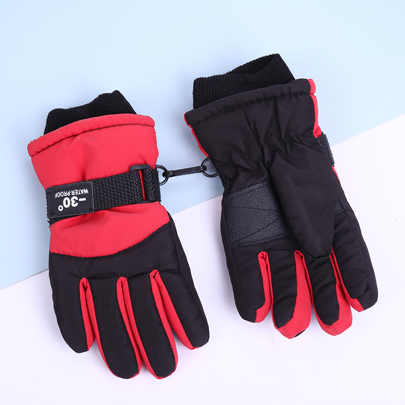 Guantes de esquí para niños, deportes de invierno al aire libre, modelos engrosados, antideslizantes personalizados, impermeables, guantes cálidos de escalada