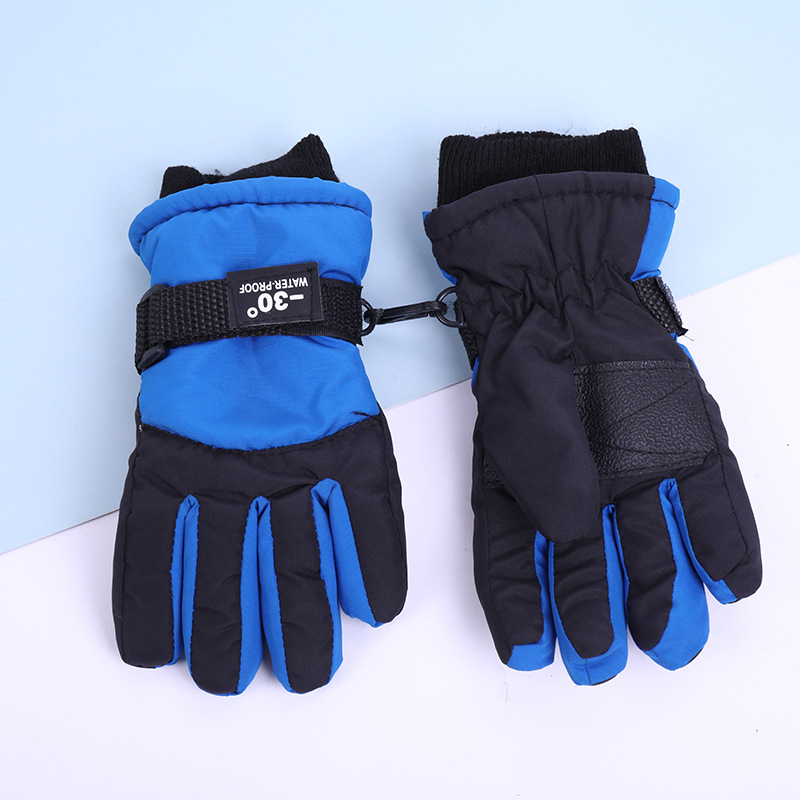 Guantes de esquí para niños, deportes de invierno al aire libre, modelos engrosados, antideslizantes personalizados, impermeables, guantes cálidos de escalada