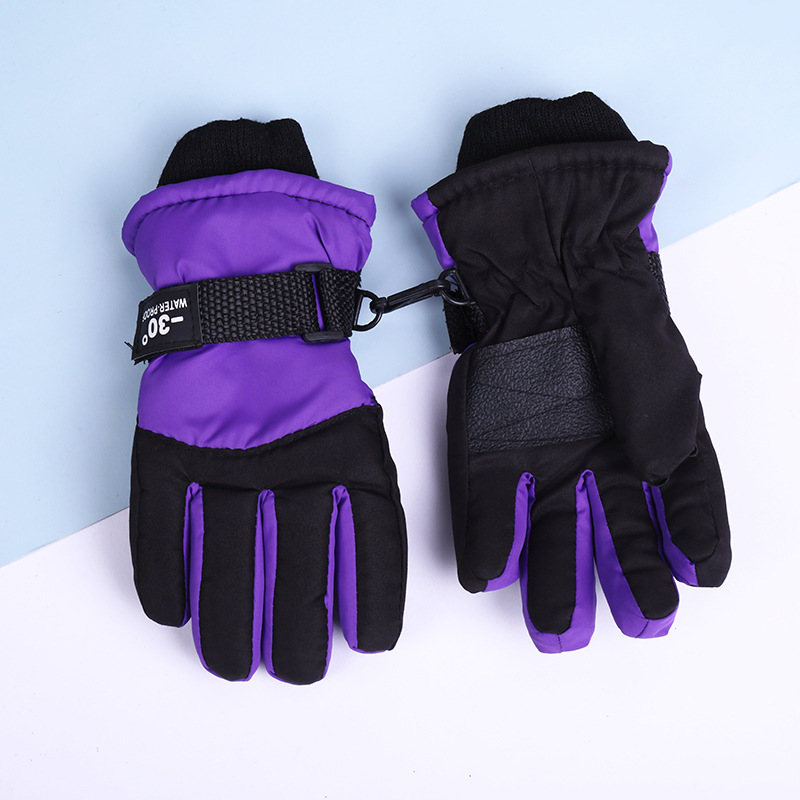 Guantes de esquí para niños, deportes de invierno al aire libre, modelos engrosados, antideslizantes personalizados, impermeables, guantes cálidos de escalada