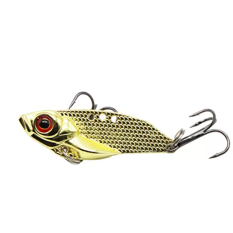 Vib fishing bait iron sheet zinc alloy fake bait sequin bottom fishing trolling luminous bionic bait bass carp