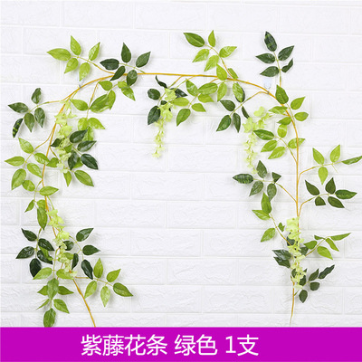 Flor artificial de glicinia flor artificial ratán flor decorativa enrollado flor colgante Flor de plástico Vid cadena flor planta tubería bloqueo flor