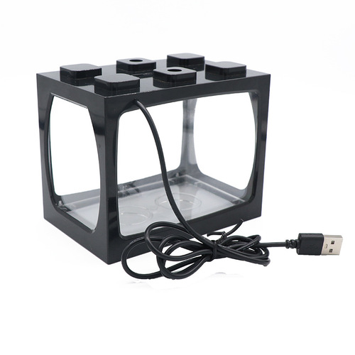 Building block betta fish tank mini creative desktop transparent acrylic small fish tank goldfish tank landscaping aquarium with light