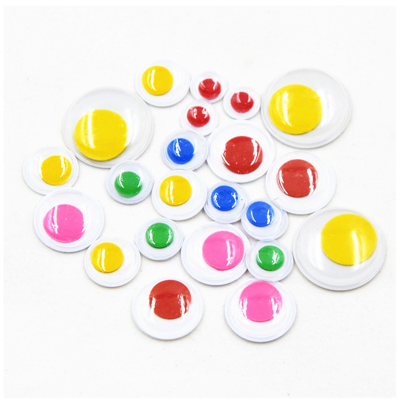 Venta directa de fábrica actividad de la banda de ojos adhesivo al por mayor DIY accesorios de juguete negro y blanco color pestañas animal bead pegatinas