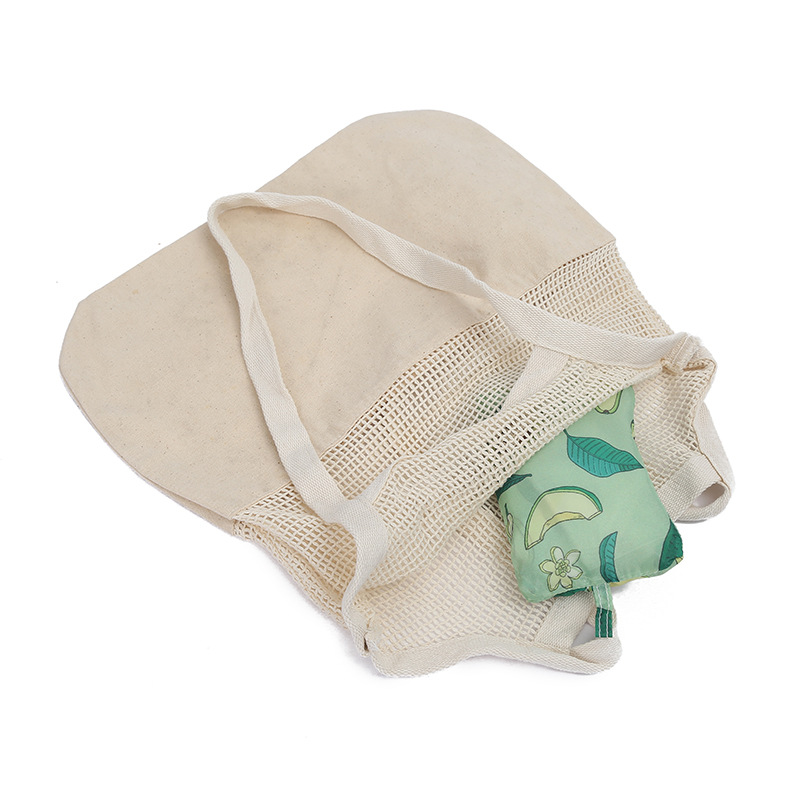 新款速卖通环保购物袋有机棉网袋网格手提袋便携多功能束口袋批发