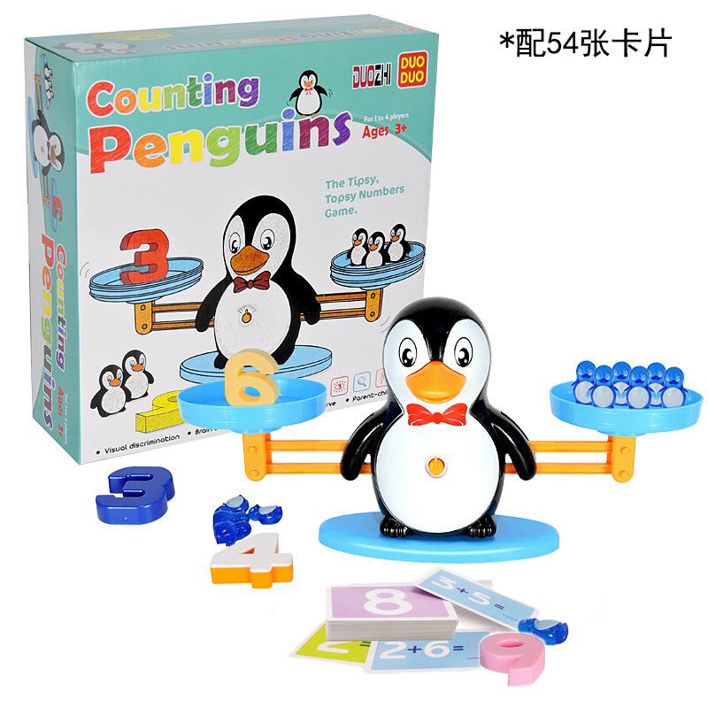 Educación temprana de los niños Qizhi pingüino equilibrio digital ciencia y educación juguete DIY juego de equilibrio digital Comercio exterior versión mejorada