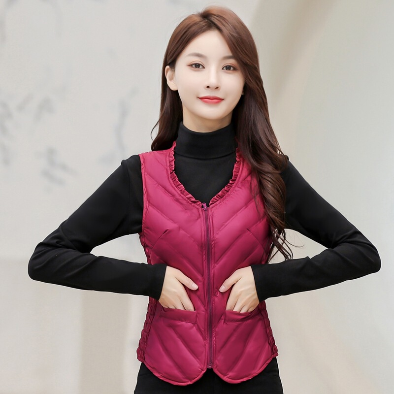 Off-Season Clearance Casual down Vest for Women K-Style Thin Slim Waistcoat Vest 25 Autumn and Winter down Vest Dropshipping