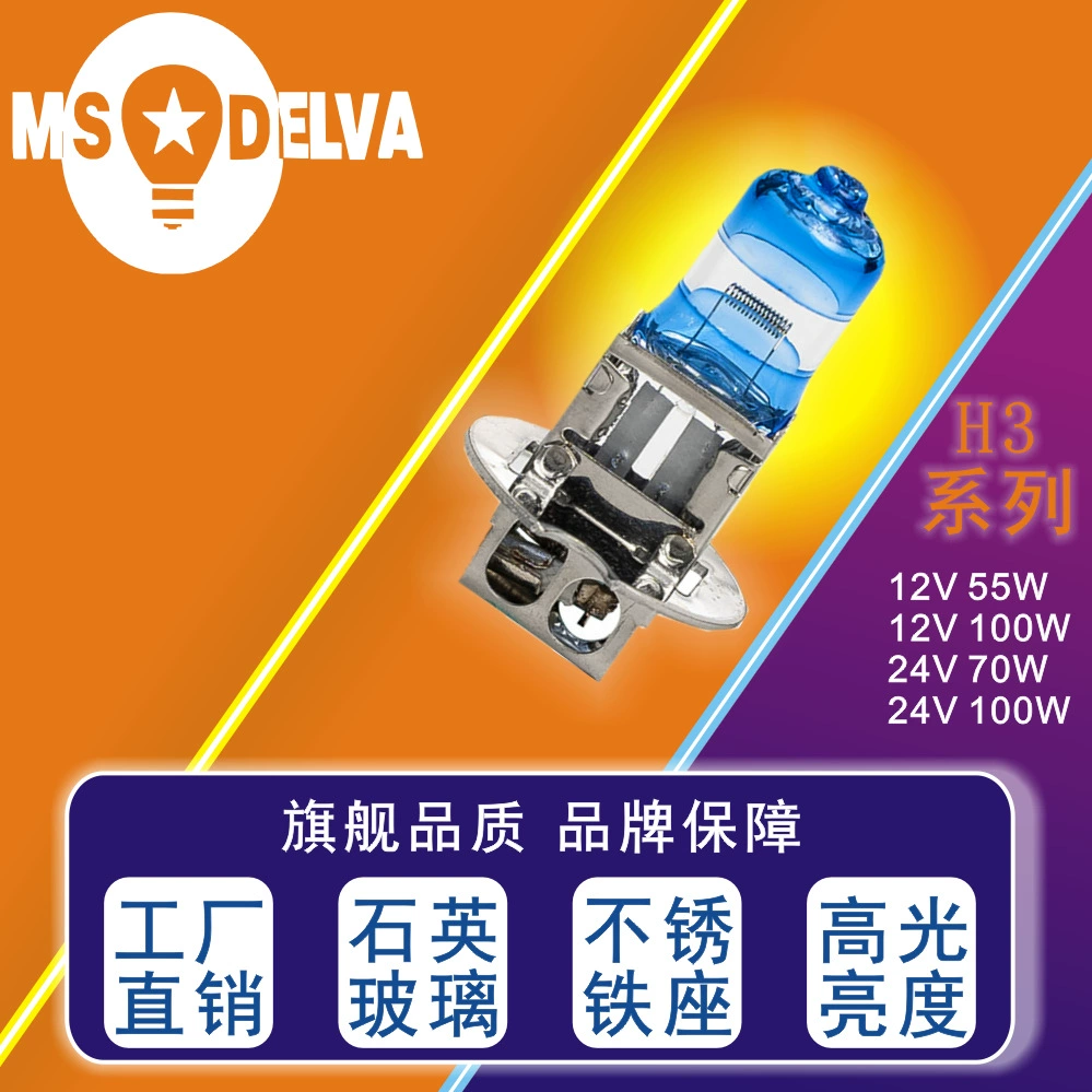 Внешняя торговля поставка H3 12V55W платиновая головка автомобиля галогенная лампа налобный фонарь Pk22s