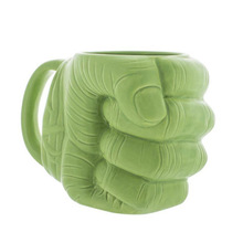 跨境卡通绿巨人拳头陶瓷咖啡杯马克杯Hulk Shaped Mug握拳杯制定