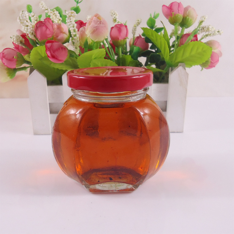 厂家直销200g蜂蜜玻璃瓶 八角果酱瓶燕窝蜂蜜酱菜大口瓶
