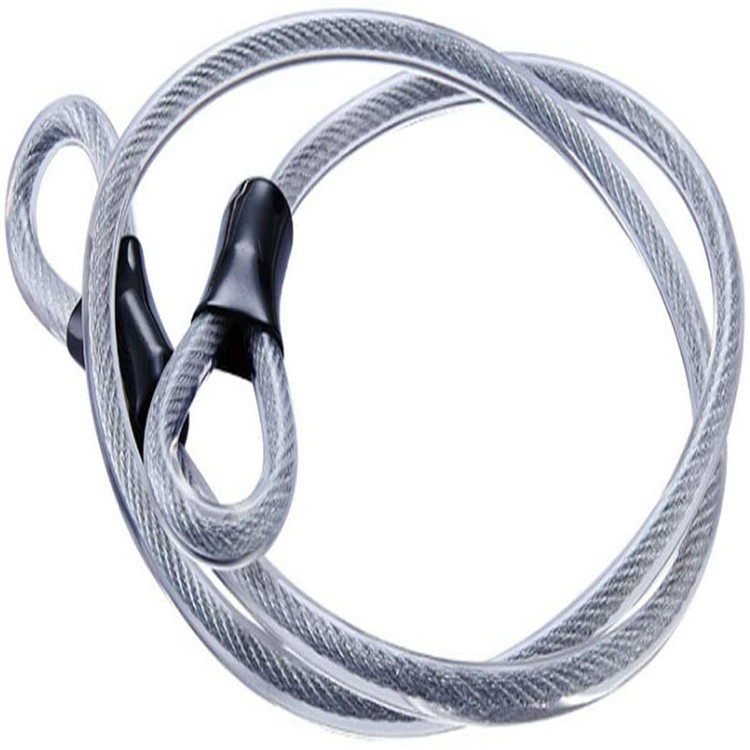 4 pies 3mm trenzado recubierto de acero cable de seguridad cerradura de equipaje cable de seguridad alambre doble anillo de seguridad cuerda de resorte image 1