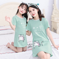 2020 Summer Girls' Pajama Set Children's Pure Cotton Pajamas for Big Kids Home Wear Baby Cartoon Pajamas