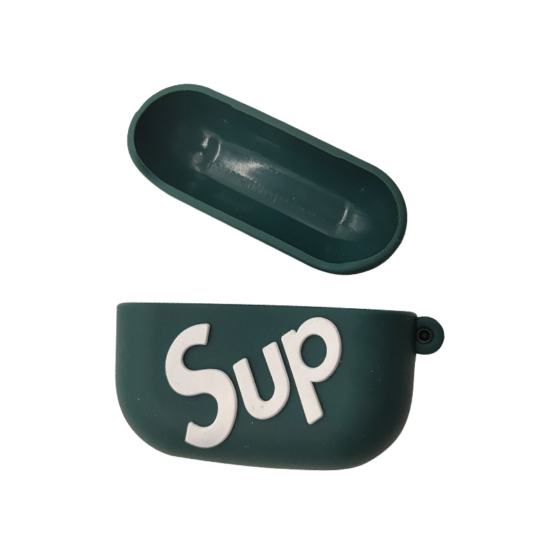 Fabricantes de suministro de auriculares Bluetooth de silicona caso split de dibujos animados de silicona auricular caso funda protectora logotipo impreso