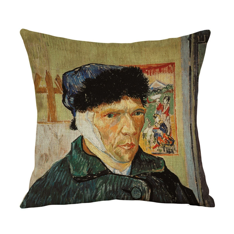 Декоративная наволочка CreativeVanGogh, 45×45 см хлопок-лен печать, художественные мотивы