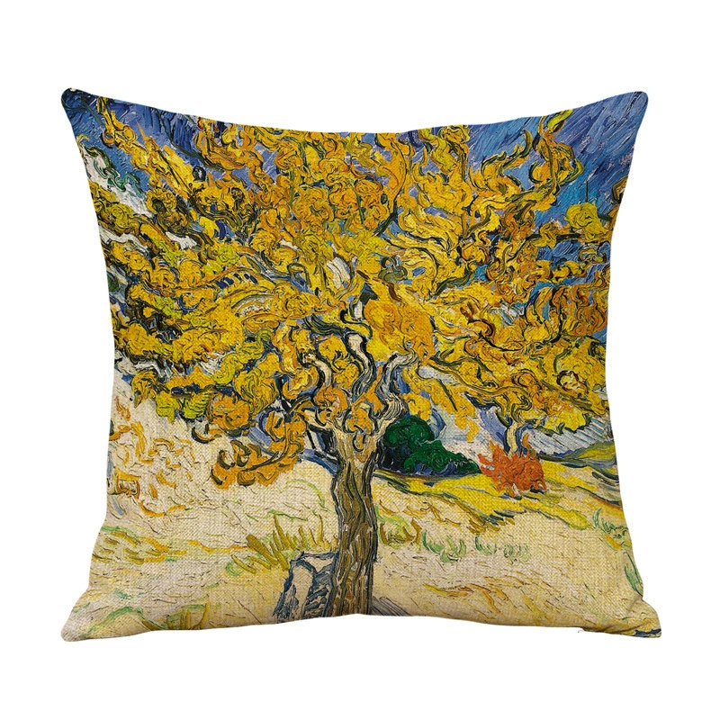 Декоративная наволочка CreativeVanGogh, 45×45 см хлопок-лен печать, художественные мотивы